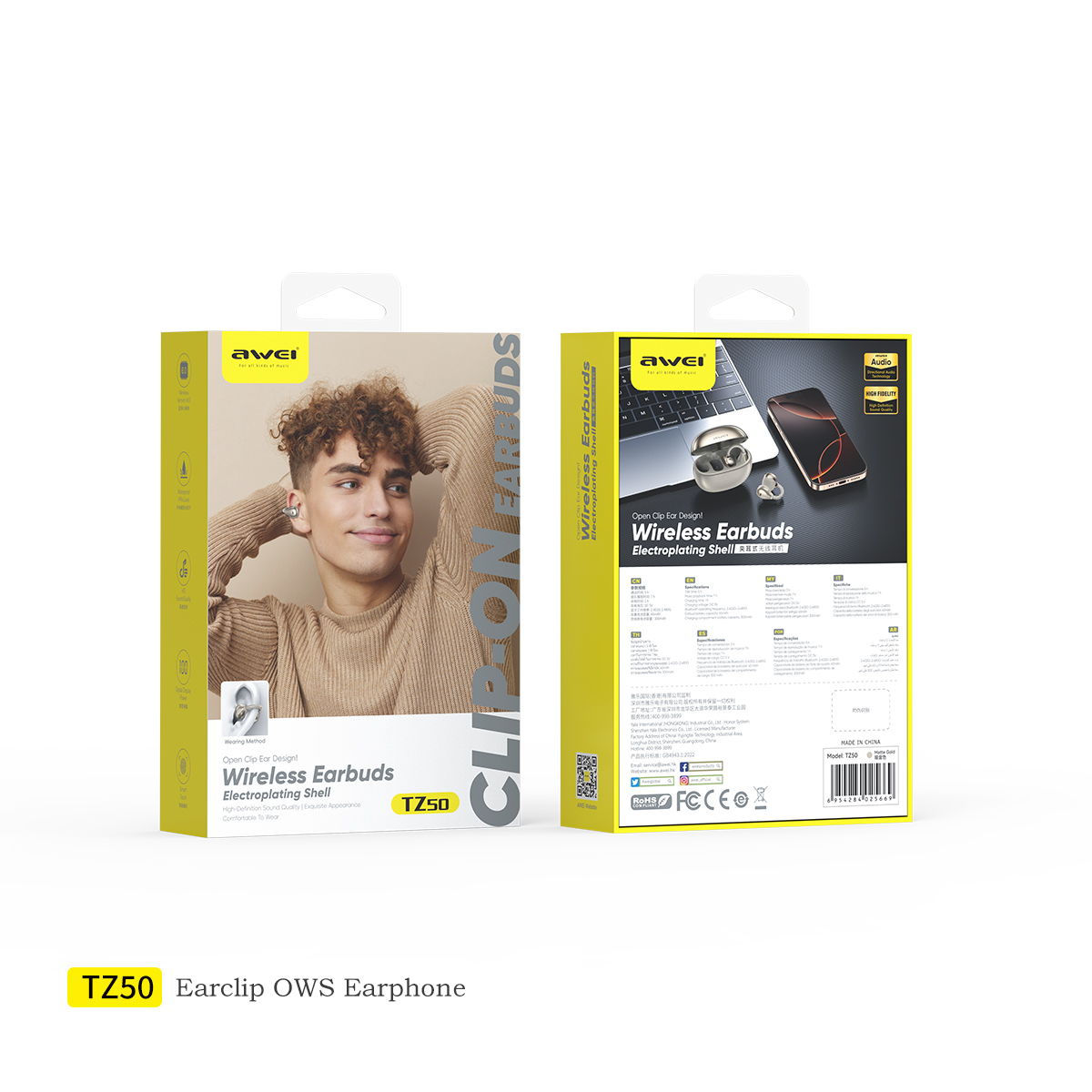 หูฟังบลูทูธแบบหนีบหู AWEI TZ50