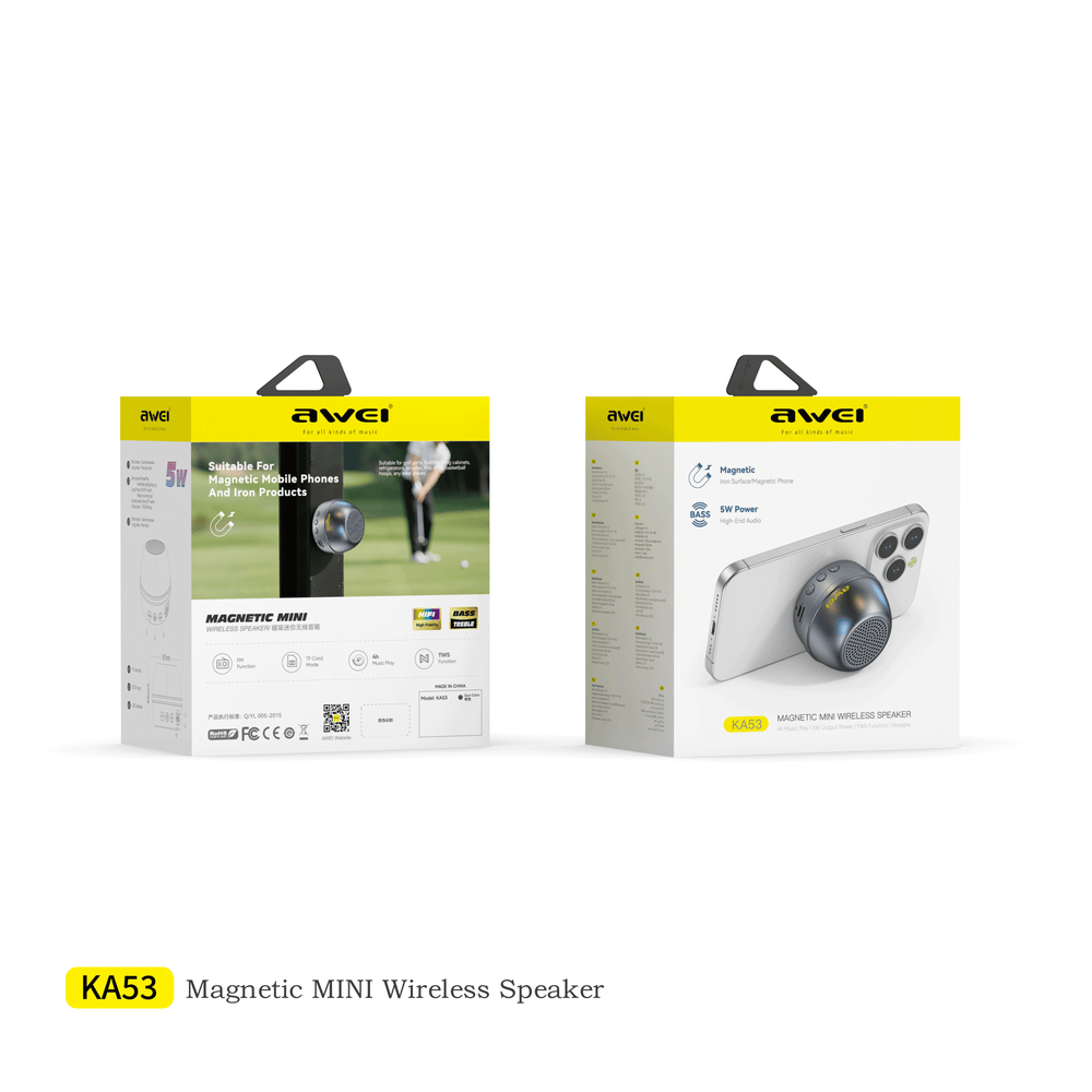 Awei KA53 Speaker (Magnetic Mini Suctions,TWS Interconnection)