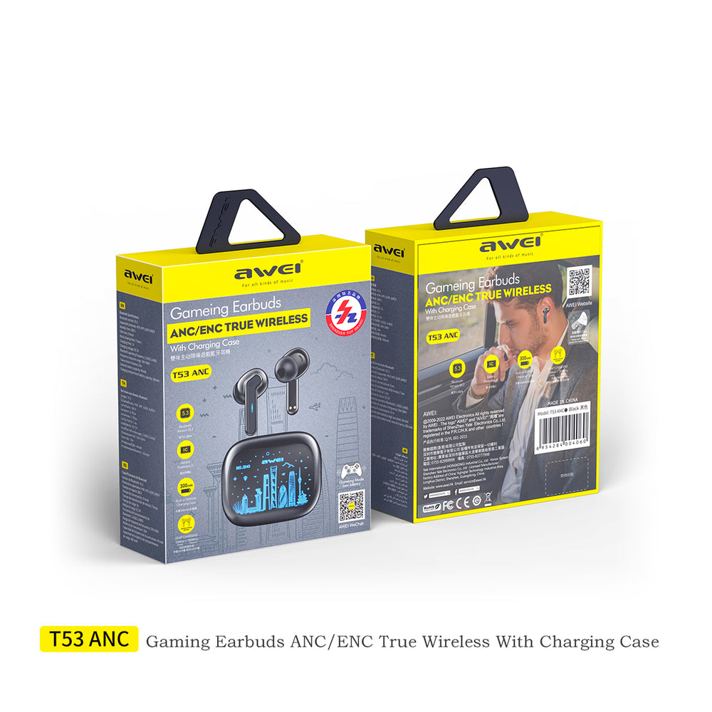 หูฟัง AWEI T52pro (เชื่อมต่อไร้สาย, ไฟ RGB Ambient Light)